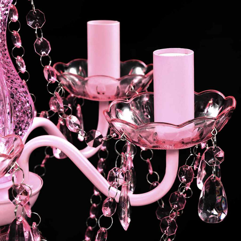 vidaXL Crystal Light 5 Bulbs Pink