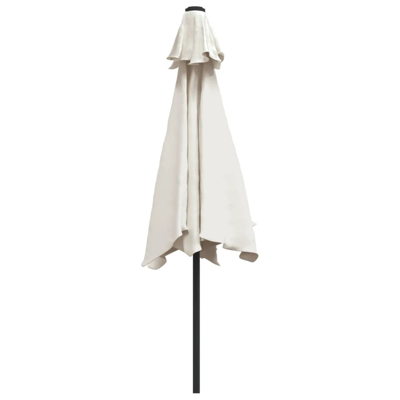 vidaXL Garden Parasol Sand White 3m Steel Pole