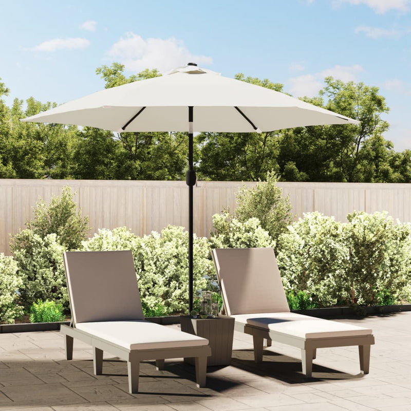vidaXL Garden Parasol Sand White 3m Steel Pole