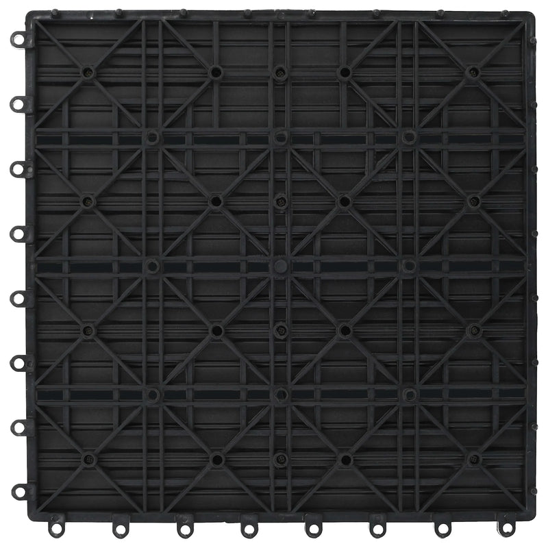 Decking Tile 11 pcs Grey 30 x 30 cm WPC