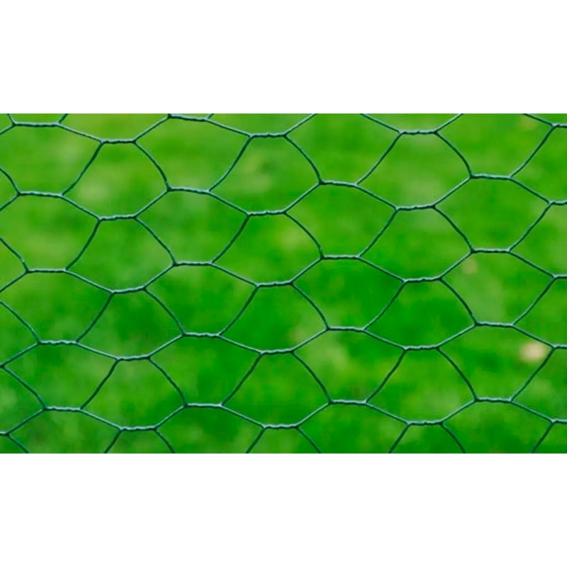 Chicken Wire Fence with PVC Coating 25x1 m Green