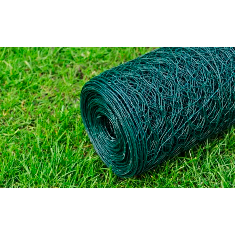 Chicken Wire Fence with PVC Coating 25x1 m Green