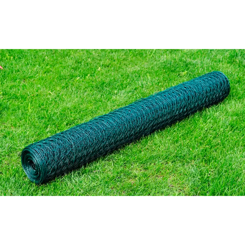 Chicken Wire Fence with PVC Coating 25x1 m Green