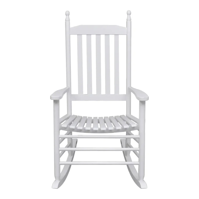 Rocking Chair with Curved Seat White Wood