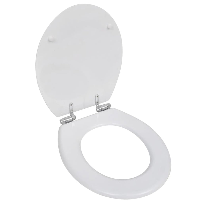vidaXL Toilet Seats with Soft Close Lids MDF White