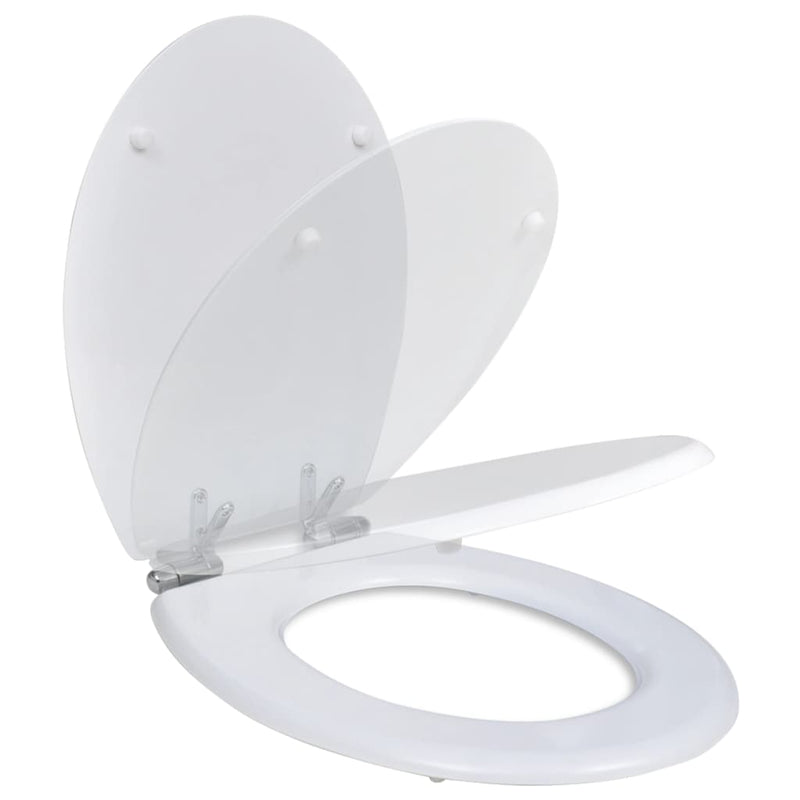 vidaXL Toilet Seats with Soft Close Lids MDF White
