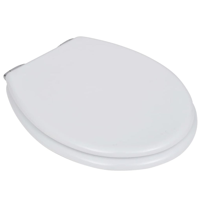 vidaXL Toilet Seats with Soft Close Lids MDF White