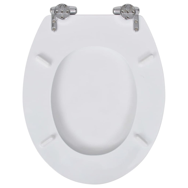 vidaXL Toilet Seats with Soft Close Lids MDF White