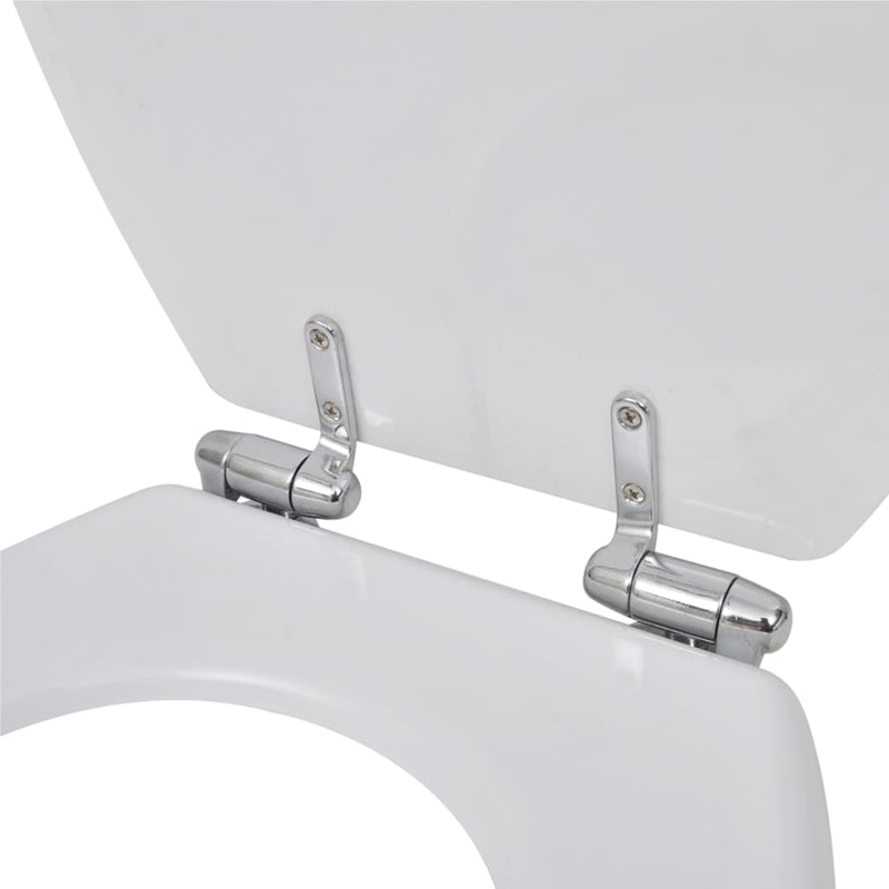 vidaXL Toilet Seats with Soft Close Lids MDF White