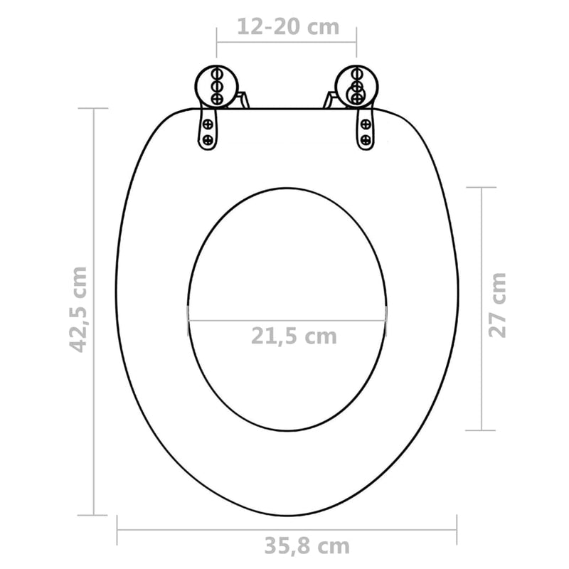 vidaXL WC Toilet Seat MDF Lid Simple Design Black