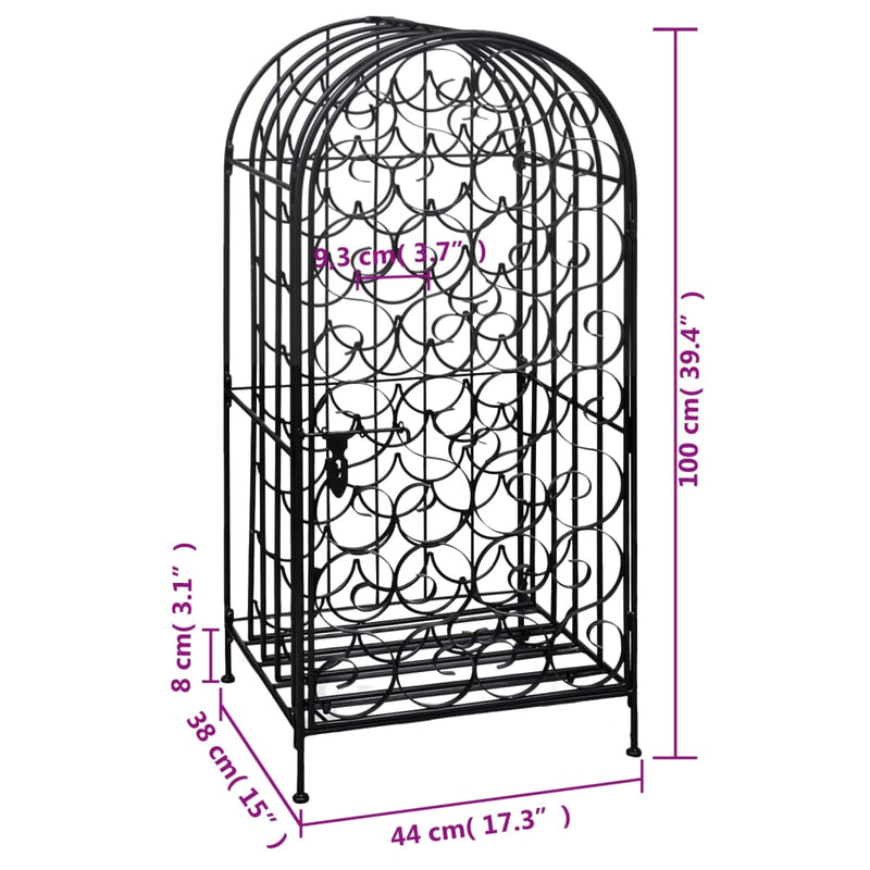 vidaXL Wine Rack for 35 Bottles Metal