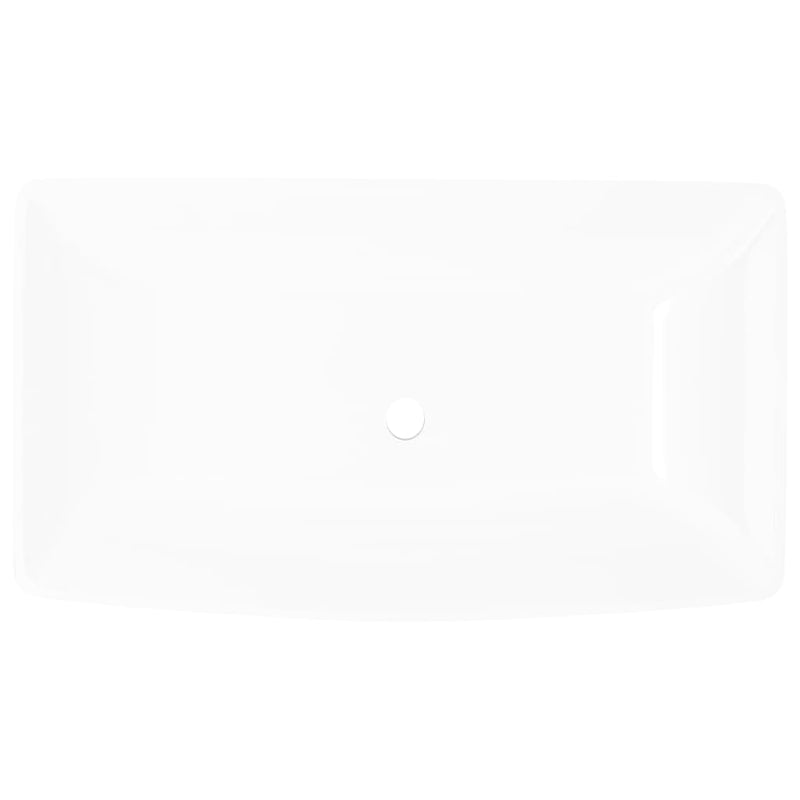 vidaXL Luxury Ceramic Basin Rectangular Sink White 71 x 39 cm