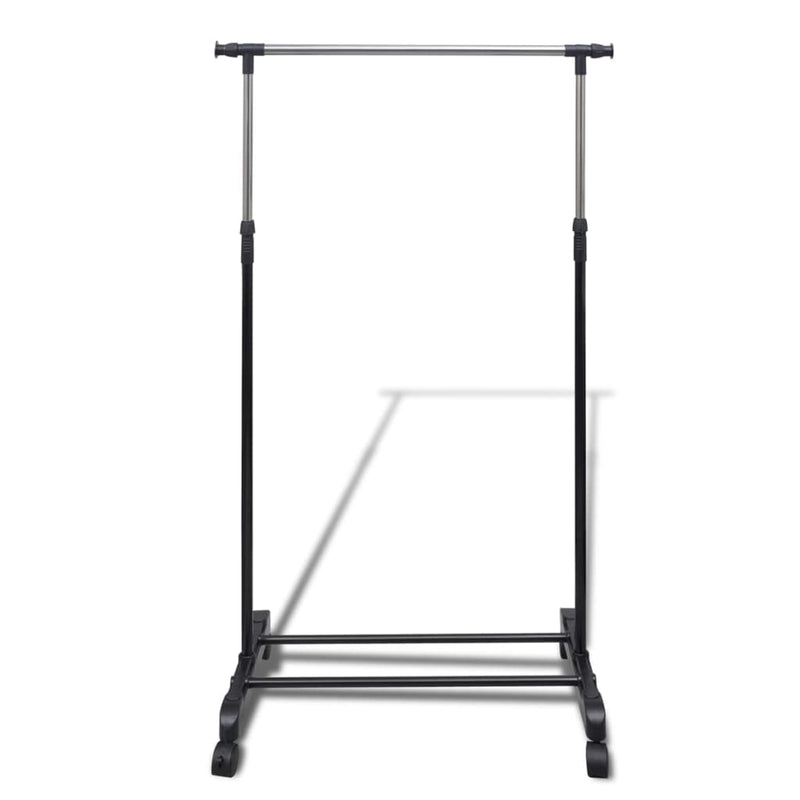 vidaXL Adjustable Clothes Rack 4 Castors 1 Hanging Rail