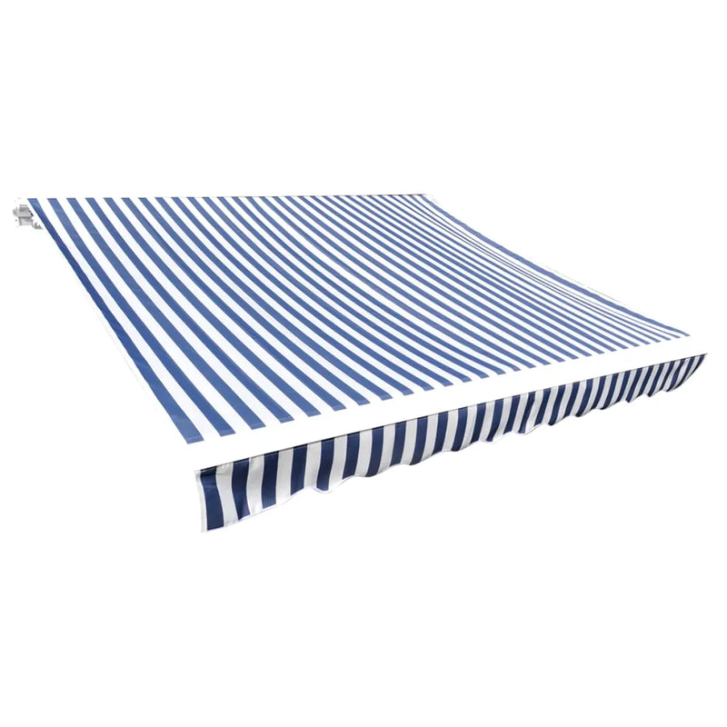 Awning Top Sunshade Canvas Blue & White 4 x 3 m (Frame Not Included)