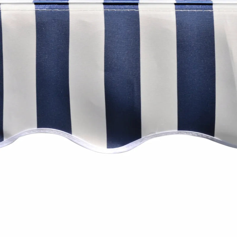 Awning Top Sunshade Canvas Blue & White 4 x 3 m (Frame Not Included)