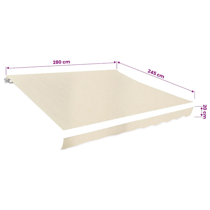 Awning Top Sunshade Canvas Cream 3x2.5m