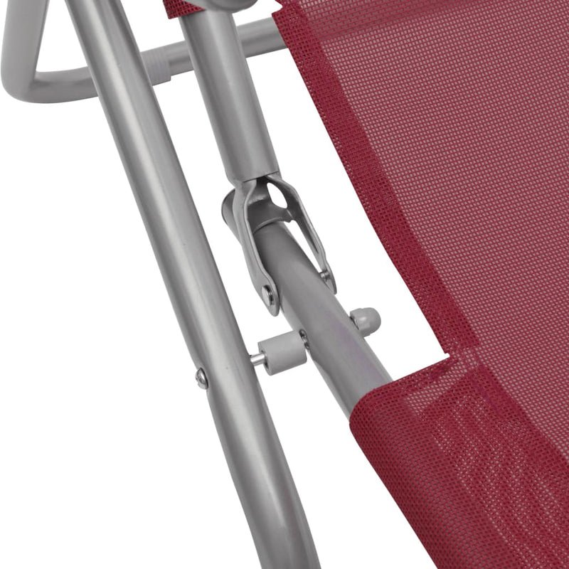 vidaXL Sun Loungers 2 pcs Steel Frame and Textilene Red