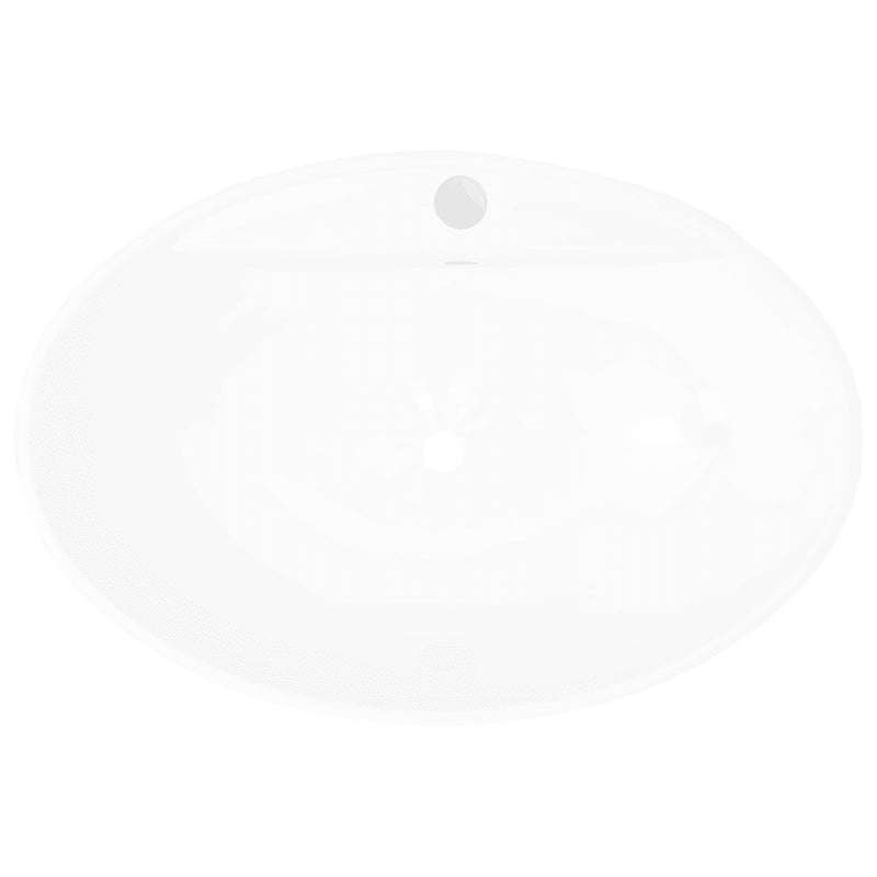 Luxury Ceramic Basin Oval with Overflow and Faucet Hole