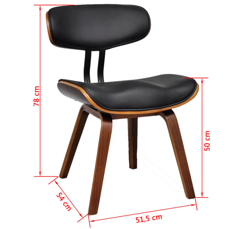 Dining Chairs 2 pcs Bent Wood and Faux Leather