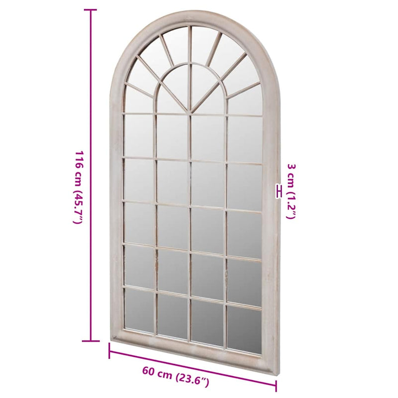 vidaXL Rustic Arch Garden Mirror 60x116 cm for Both Indoor and Outdoor Use