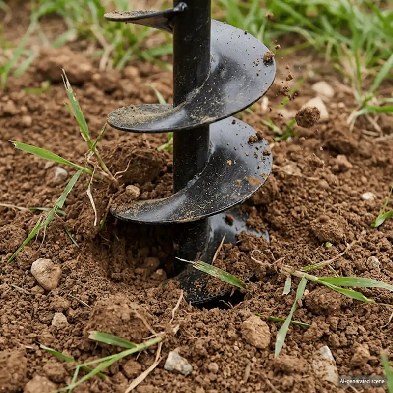 Ground Drill with Handle 150 mm with Extension Tube 13 m Steel