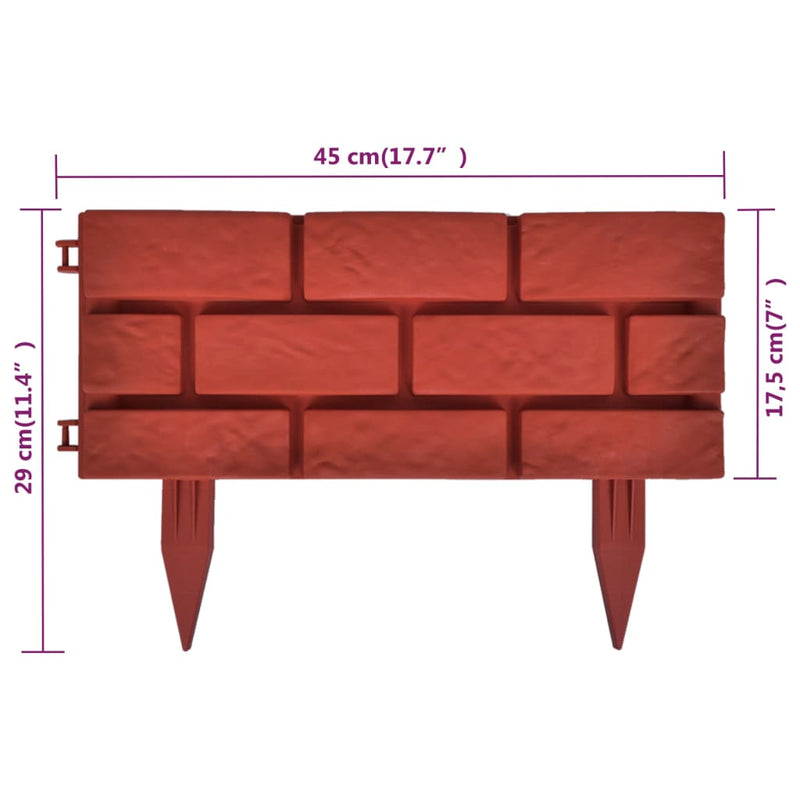 vidaXL Lawn Divider with Brick Design 11 pcs