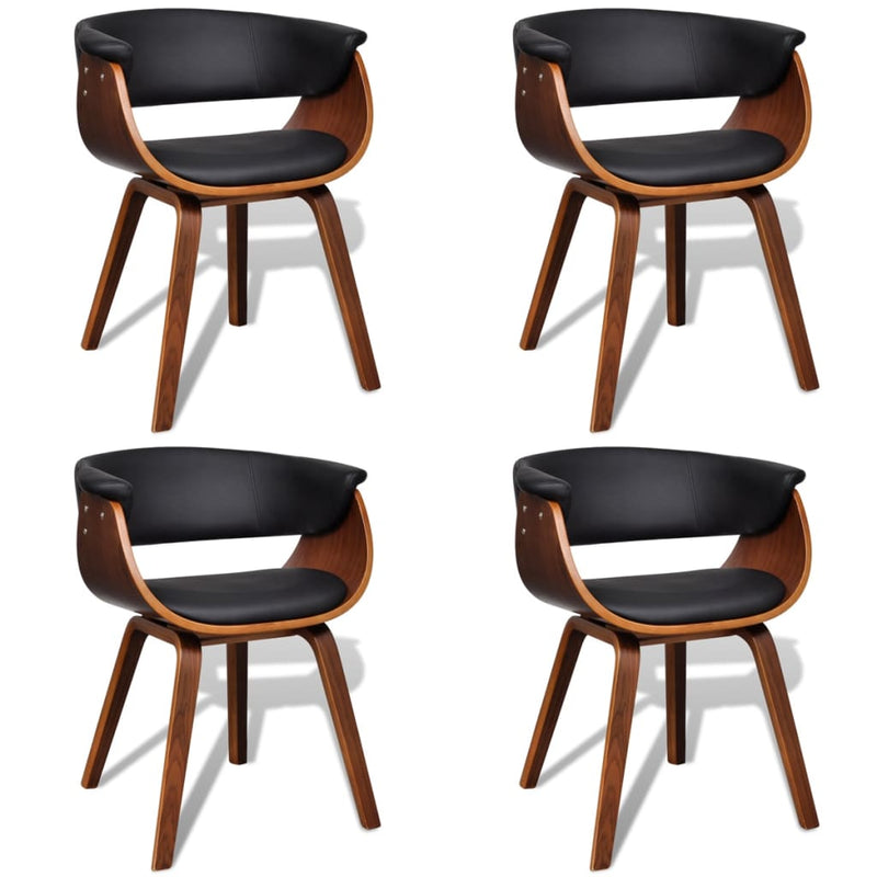vidaXL Dining Chairs 4 pcs Bent Wood and Faux Leather