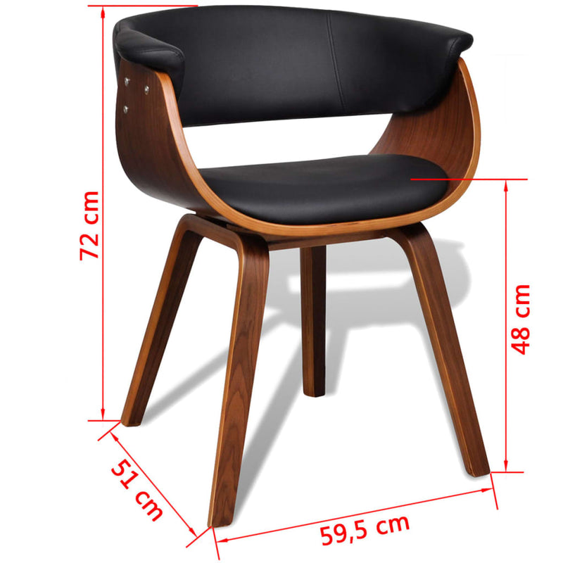 vidaXL Dining Chairs 4 pcs Bent Wood and Faux Leather