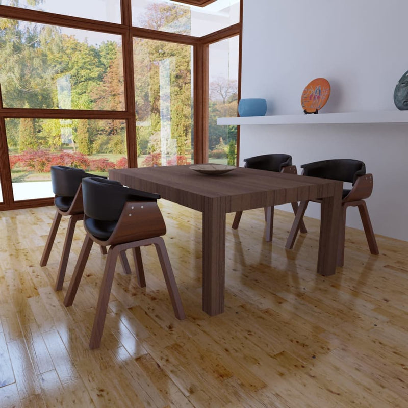 vidaXL Dining Chairs 4 pcs Bent Wood and Faux Leather