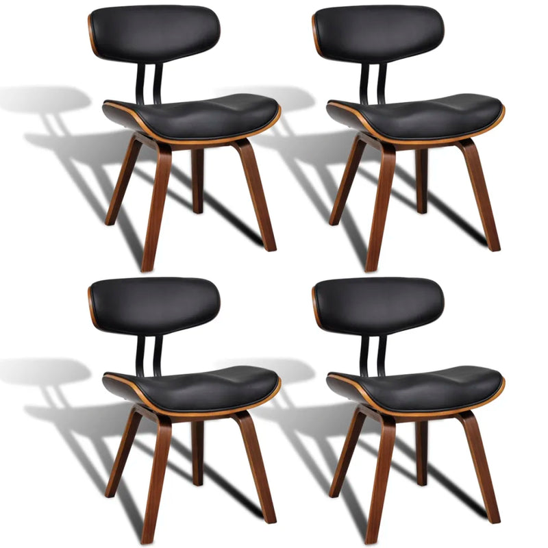 Dining Chairs 4 pcs Bent Wood and Faux Leather