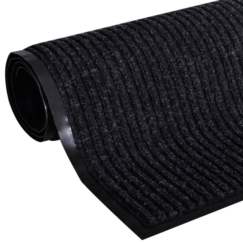 vidaXL Door Mat Black 90 x 120 cm PVC