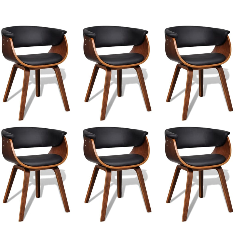 vidaXL Dining Chairs 6 pcs Bent Wood and Faux Leather
