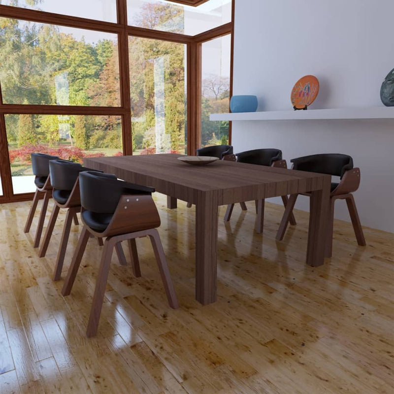vidaXL Dining Chairs 6 pcs Bent Wood and Faux Leather