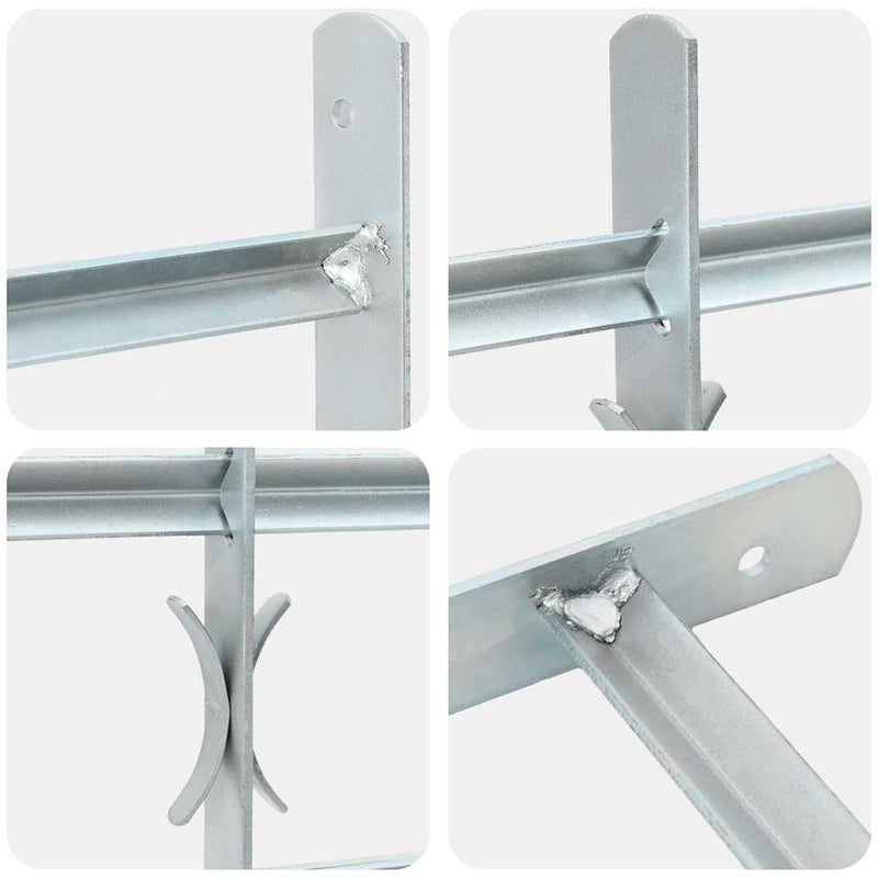 Adjustable Security Grille for Windows with 2 Crossbars 500-650 mm