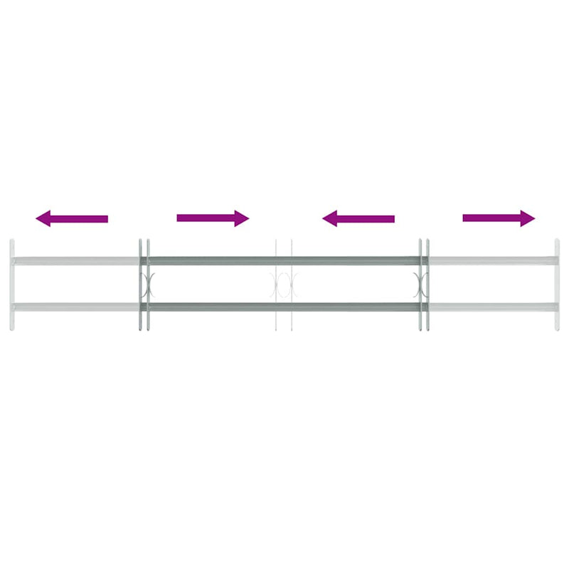 Adjustable Security Grille for Windows with 2 Crossbars 1000-1500 mm