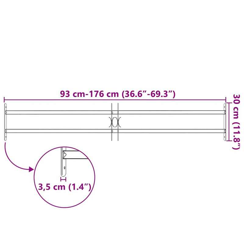 Adjustable Security Grille for Windows with 2 Crossbars 1000-1500 mm
