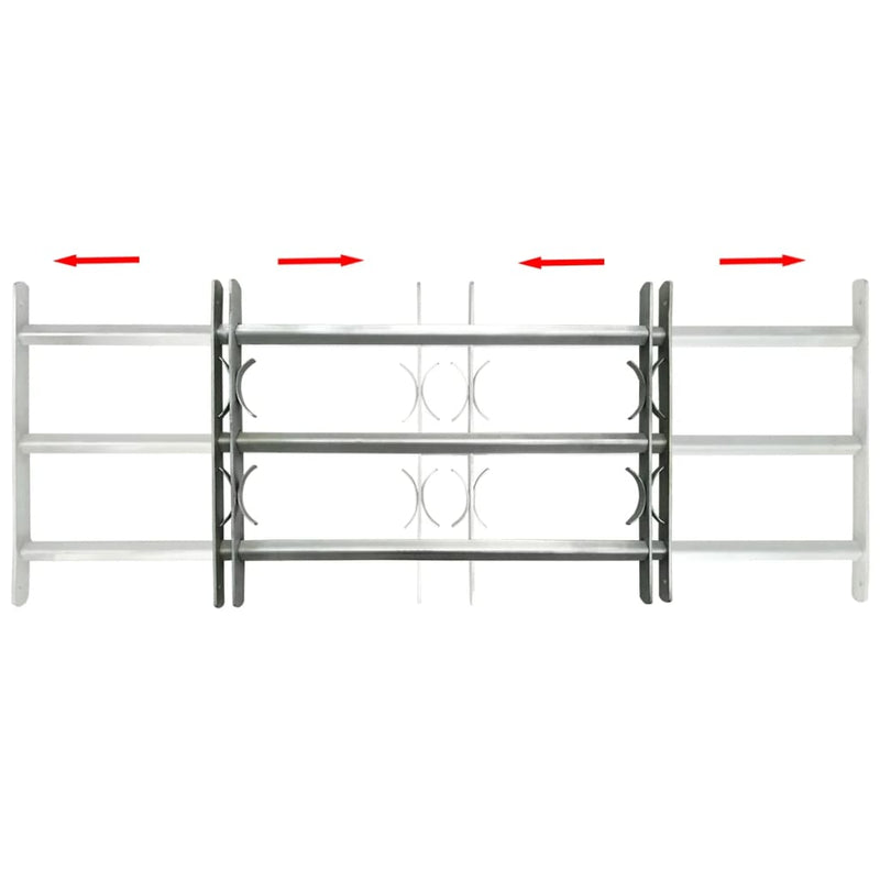 vidaXL Adjustable Security Grille for Windows with 3 Crossbars 500-650 mm