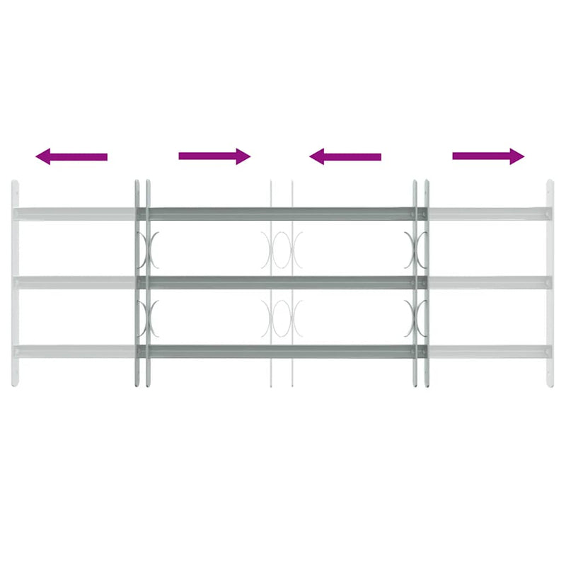 Adjustable Security Grille for Windows with 3 Crossbars 700-1050 mm