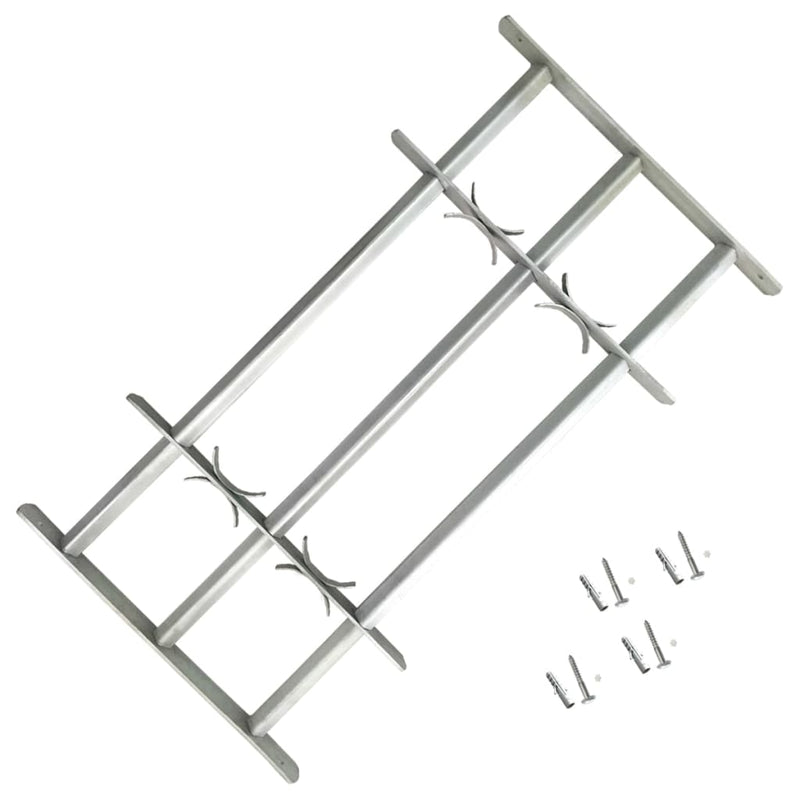 vidaXL Adjustable Security Grille for Windows with 3 Crossbars 1000-1500 mm