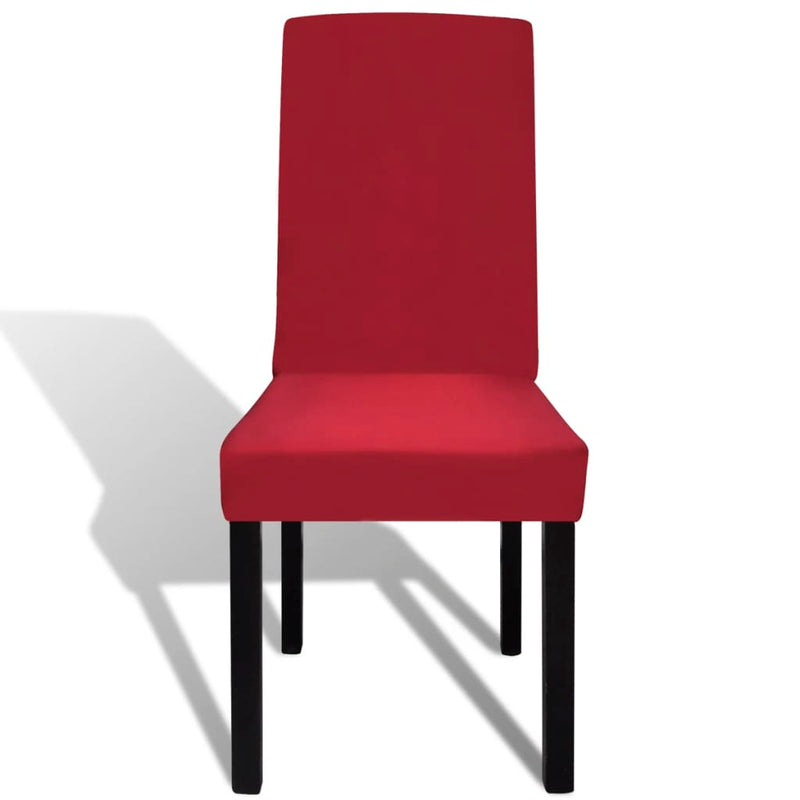 vidaXL 6 pcs Bordeaux Straight Stretchable Chair Cover