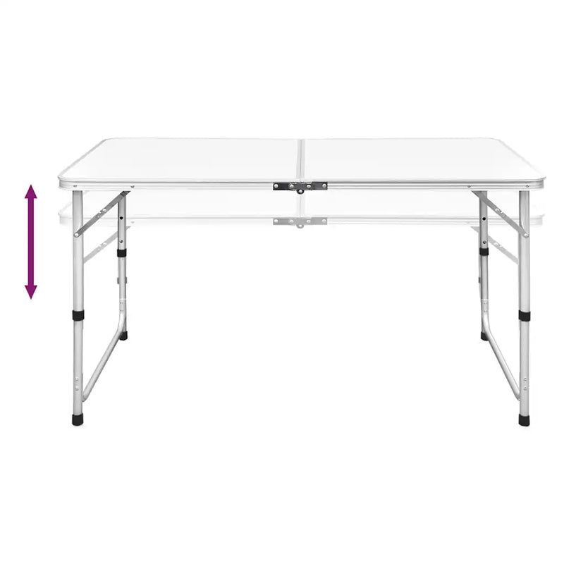 Foldable Camping Table Height Adjustable Aluminium 120 x 60 cm