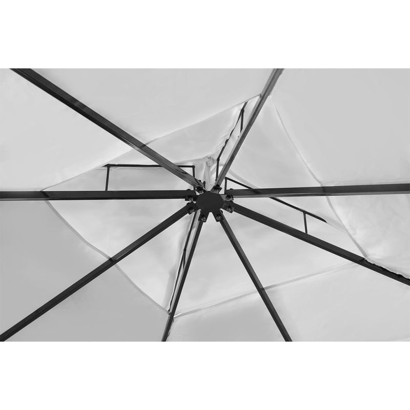 vidaXL Poly Rattan Gazebo with Cream White Roof 3 x 4 m