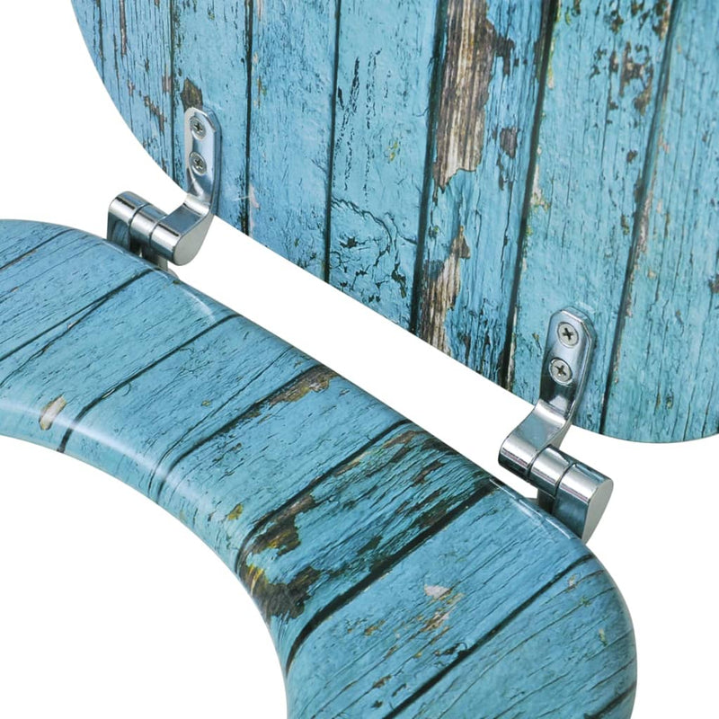 vidaXL Toilet Seats with Hard Close Lids MDF Old Wood
