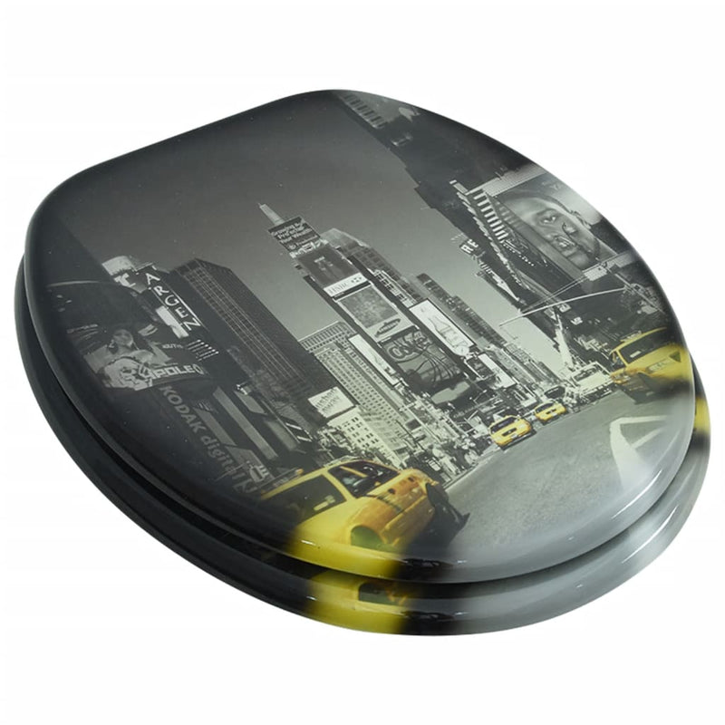 vidaXL Toilet Seats with Hard Close Lids MDF New York