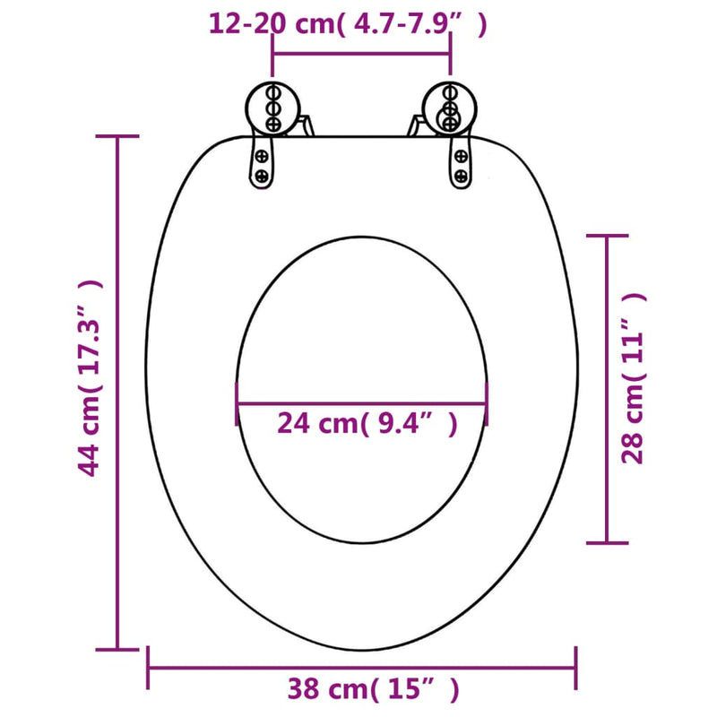 vidaXL Toilet Seats with Hard Close Lids MDF New York