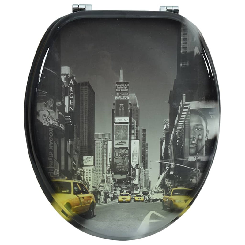vidaXL Toilet Seats with Hard Close Lids MDF New York