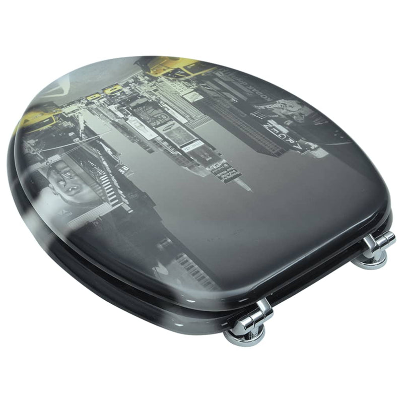 vidaXL Toilet Seats with Hard Close Lids MDF New York