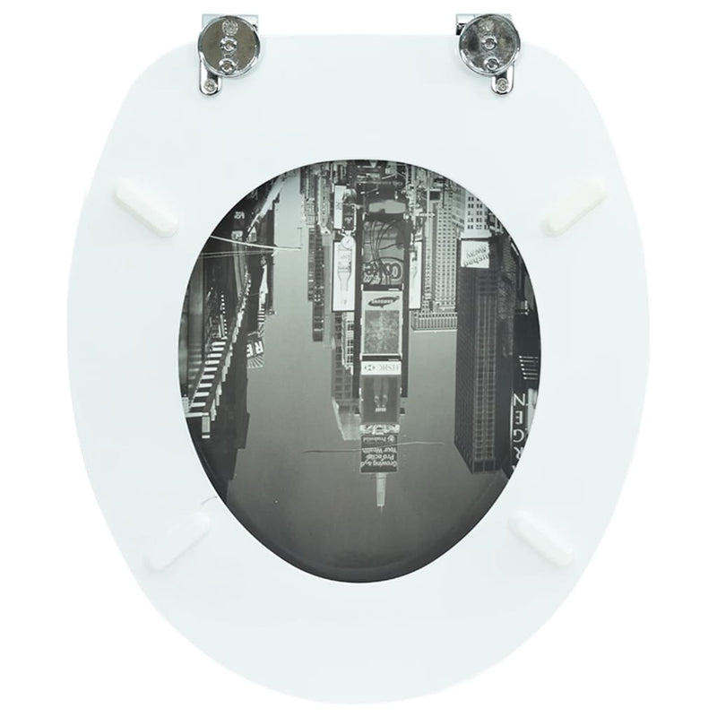 vidaXL Toilet Seats with Hard Close Lids MDF New York