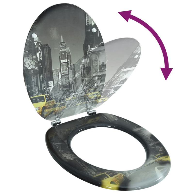 vidaXL Toilet Seats with Hard Close Lids MDF New York
