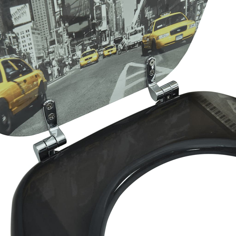 vidaXL Toilet Seats with Hard Close Lids MDF New York